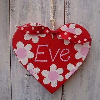 personalised daisy hanging heart by giddy kipper