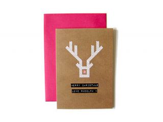 'merry christmas love rudolph x' washi card by scissor monkeys