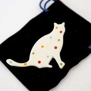 cat lovers gift brooch by badgers badgers
