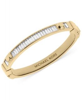 Michael Kors Gold Tone Crystal Baguette Hinge Bracelet   Fashion Jewelry   Jewelry & Watches