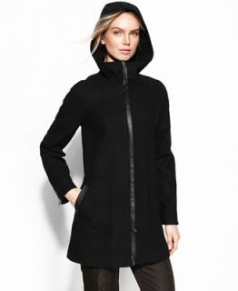 Calvin Klein Plus Size Hooded Wool Blend Coat   Coats   Women