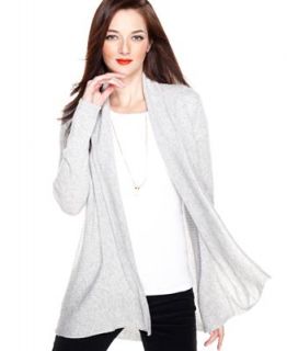 Charter Club Sweater, Long Sleeve Open Ribbed Cashmere Cardigan   Sweaters   Women