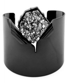 BCBGeneration Bracelet, Hematite Plated Rock Crystal Cuff Bracelet   Fashion Jewelry   Jewelry & Watches