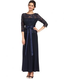 Patra Illusion Lace Belted Gown   Dresses   Women