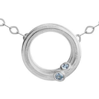 aquamarine and silver swirl necklace by kate smith jewellery