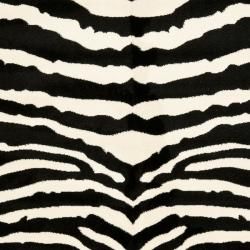 Lyndhurst Collection Zebra Black/ White Rug (6' Square) Safavieh Round/Oval/Square
