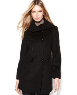 Larry Levine Petite Wool Blend Classic Walker Coat   Coats   Women