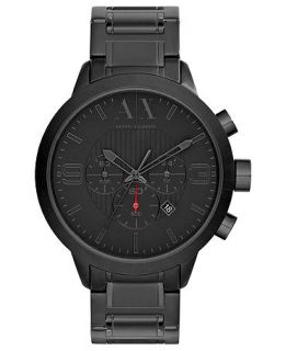 AX Armani Exchange Watch, Mens Chronograph Black Ion Plated Stainless Steel Bracelet 49mm AX1277   Watches   Jewelry & Watches
