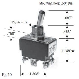 Selecta SS208C BG Switch DPDT (ON) OFF (ON) Momentary Contact 125 VAC 15A/250 VAC 10A   Nickel