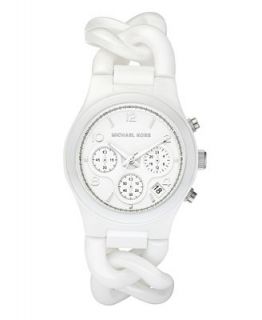 Michael Kors Watch, Womens Chronograph White Ceramic Chain Link Bracelet MK5387   Watches   Jewelry & Watches