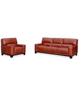Luke Leather Sofa, 92W x 42D x 36H   Furniture