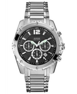 GUESS Watch, Mens Chronograph Stainless Steel and Carbon Fiber Bracelet 46mm U18507G2   Watches   Jewelry & Watches