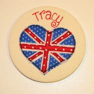 personalised flag handbag mirror by sew very english