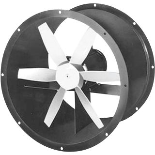TPI Tubeaxial Direct Fan — 6510 CFM, 24in., 3-Phase, Model# TXD24-1/2-3-EXP  Wall Mount   Dock Fans