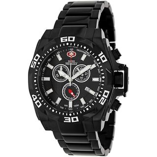 Swiss Precimax Men's Quantum Pro SP13180 Black Stainless Steel Black Dial Swiss Chronograph Watch Swiss Precimax Men's More Brands Watches