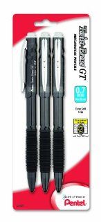 Pentel Twist Erase GT (0.7mm) Mechanical Pencil, Assorted Barrel Colors, Color May Vary, Pack of 3 (QE207BP3M) 