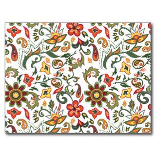 Decorative floral patterns post card