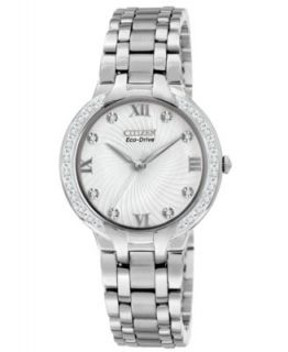 Citizen Womens Eco Drive Modena Diamond Accent Stainless Steel Bracelet Watch 26mm EW0970 51B   Watches   Jewelry & Watches