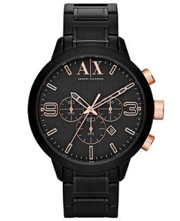 AX Armani Exchange Watch, Mens Chronograph Black Ion Plated Stainless Steel Bracelet 49mm AX1350   Watches   Jewelry & Watches