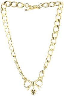 Juicy Couture "Charms" Gold Tone Tone Starter Bow Necklace Jewelry