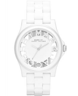 Marc by Marc Jacobs Watch, Womens White Leather Strap 40mm MBM1200   Watches   Jewelry & Watches