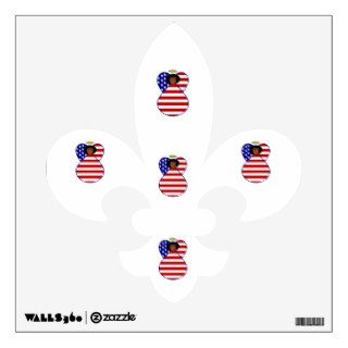 African American Angel in USA Flag Wall Sticker