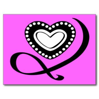 Black Tattoo Heart Swirls love graphics logo icons Post Cards