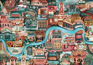 london great little places map print by great little place
