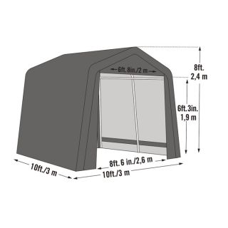 ShelterLogic Shed-in-a-Box — 10ft.L x 10ft.W x 8ft.H, Model# 70333  Utility Sheds