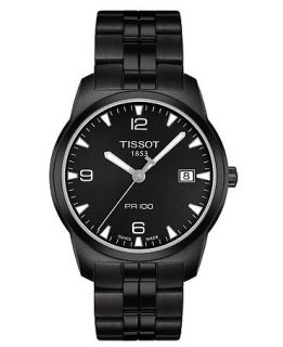 Tissot Watch, Mens Swiss PR 100 Black PVD Stainless Steel Bracelet T0494103305700   Watches   Jewelry & Watches