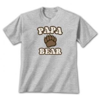 Papa Bear ~ Sports Grey T Shirt Novelty T Shirts Clothing