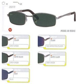 RayBan RJ 9504S Sunglasses(Color Code202/71   Matte Silver Frame,Grey Green Lens,Frame Size49 125) Clothing