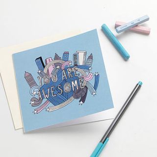 'you are awesome' card by sian elin