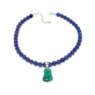 Jay King Chrysocolla Pendant with 18 1/2" Lapis Necklace