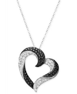 Diamond Heart Necklace, Sterling Silver Diamond Heart (1/2 ct. t.w.)   Necklaces   Jewelry & Watches