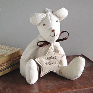 handmade fabric teddy bear by milly and pip
