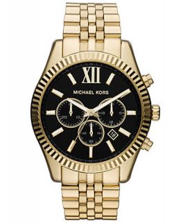 Michael Kors Mens Chronograph Lexington Gold Tone Stainless Steel Bracelet Watch 45mm MK8286   Watches   Jewelry & Watches