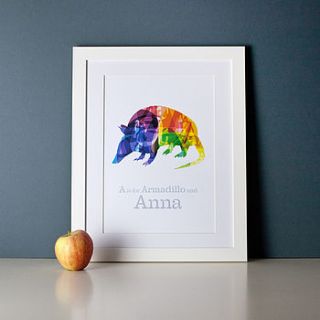 personalised typographic animal print by paperpaper