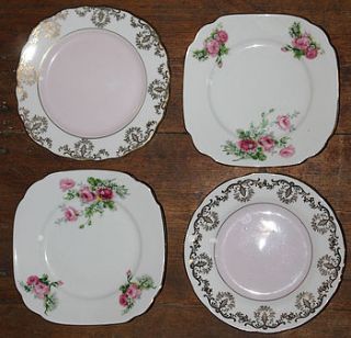 vintage tea plate set. pink by the vintage tea cup