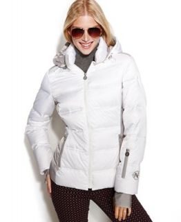 Nautica Coat, Hooded Two Tone Quilted Puffer   Coats   Women