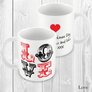 personalised valentine's love mug by able labels