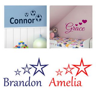 'a great choice of kids name wall stickers' by wall decals uk by gem designs