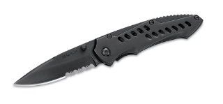 Buck 199BKXB Pilot Partially Serrated Frame Lock Folding Knife (Black Oxide)  Hunting Knives  Sports & Outdoors