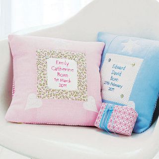 personalised baby cushion by tuppenny house designs