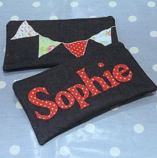personalised bunting pencil case by acorn attic