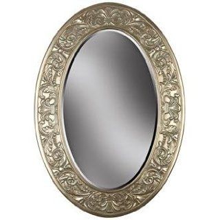 Champagne Silver and Gold Oval 40" High Wall Mirror   Wall Mounted Mirrors