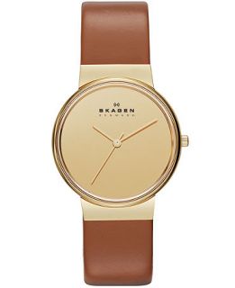 Skagen Denmark Watch, Womens Brown Leather Strap 34mm SKW2064   Watches   Jewelry & Watches