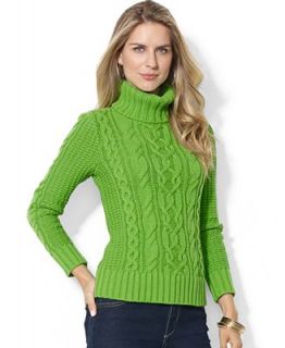 Lauren Jeans Co. Cable Knit Turtleneck Sweater   Sweaters   Women