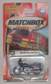 Matchbox 1999 46/75 Pull Over BLACK Police Motorcycle 164 Scale Toys & Games