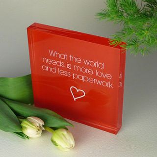 perspex acrylic decorative quotation blocks  by souk designs